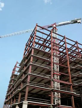 House develop at day with crane Stock Photos