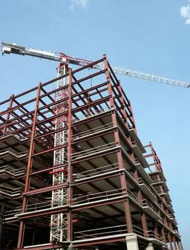 House develop at day with crane Stock Photos