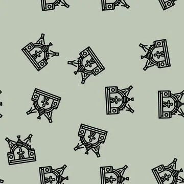House disco party line vector seamless pattern Stock Illustration