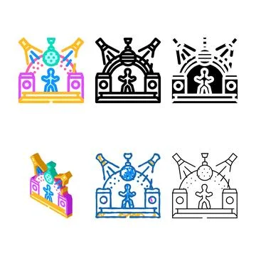 House disco party variations color icon vector Stock Illustration