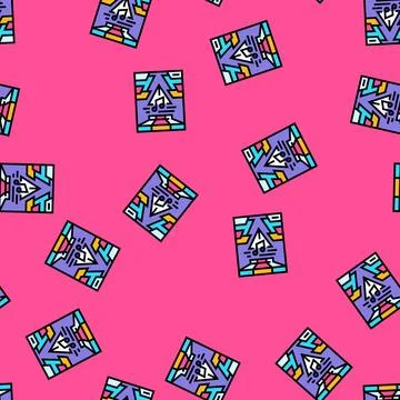 House disco party vector seamless pattern Stock Illustration