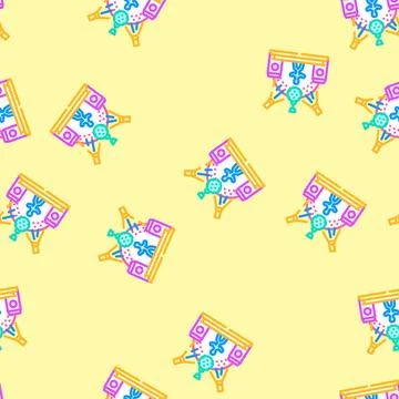 House disco party vector seamless pattern Stock Illustration