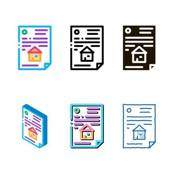 House document edition icon vector outline Ilustración de archivo
