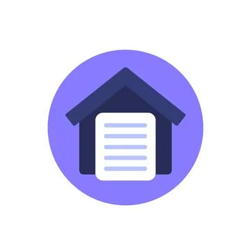 House document icon, flat vector design Ilustración de archivo
