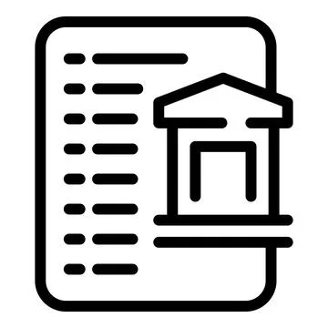 House document icon outline vector. Loan application Stock Illustration