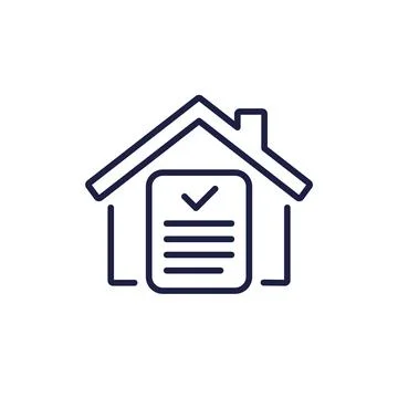 House document line icon, vector Stock Illustration