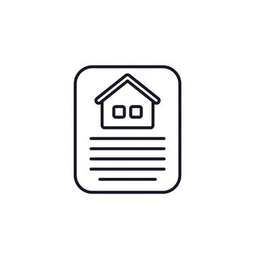 House document line icon on white Stock Illustration