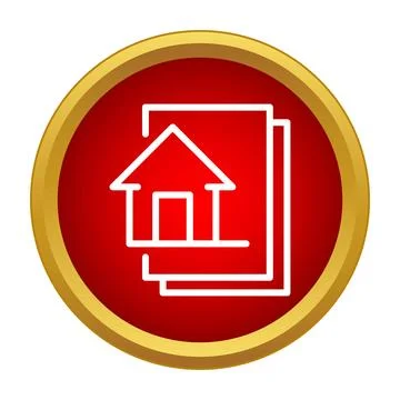 House on document papers as real estate icon Illustrazione stock