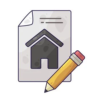 House document with pen illustration 스톡 일러스트