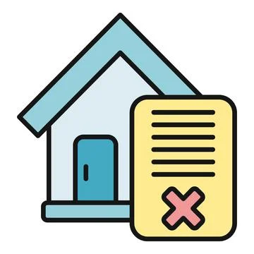 House with document showing housing application rejection Stock Illustration