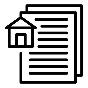 House documents icon, outline style Stock Illustration