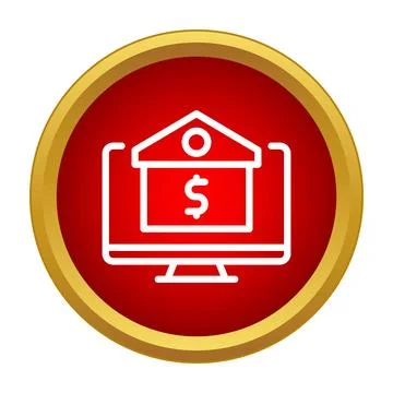 House with dollar sign displaying on a computer screen 스톡 일러스트