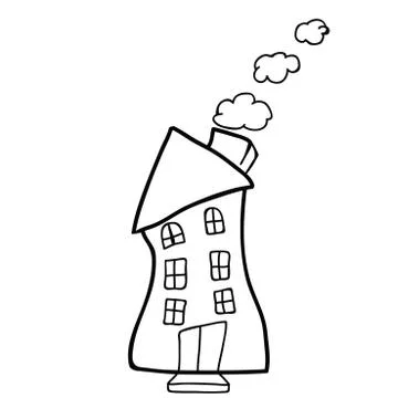 House doodle black Stock Illustration