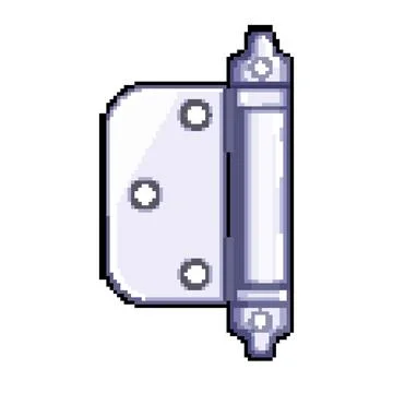 House door hinge pixel art vector illustration Stock Illustration