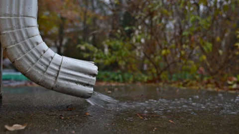 House Downspout Rain Stock Footage 295968234
