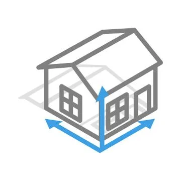House drawing icon, isometric 3d style Stockillustratie