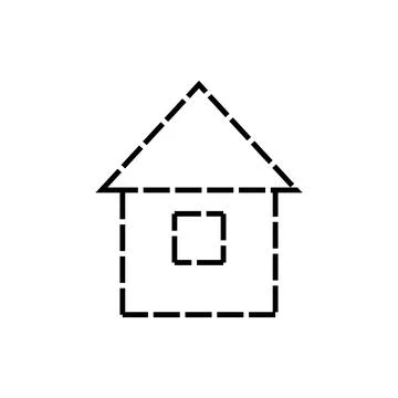 House drawn with dashed lines. House project. Future housing Stock Illustration
