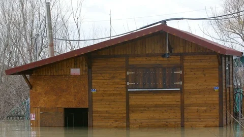House Drowned In Water Flood Video stock 88414596