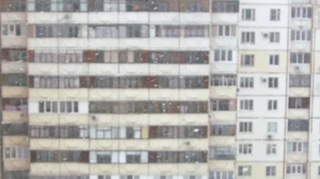 The house during blizzard. Video stock 85706714