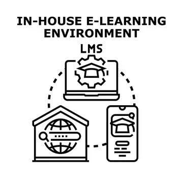 In house e learning environment learning management system Stock Illustration