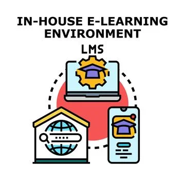 In house e learning environment learning management system 스톡 일러스트