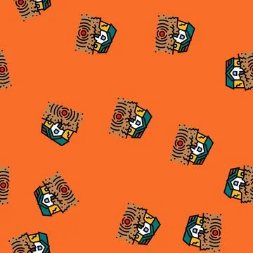 House earthquake destroyed vector seamless pattern Stock Illustration