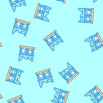 House earthquake destroyed vector seamless pattern Stock Illustration