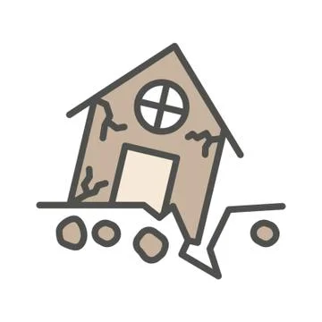 House in earthquake Ilustración de archivo