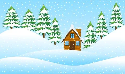 House on the edge of the forest Stock Illustration