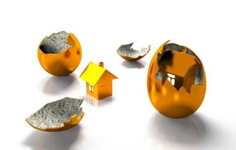 House in egg of the banknotes 스톡 일러스트