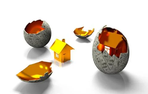 House in egg of the banknotes Stock Illustration