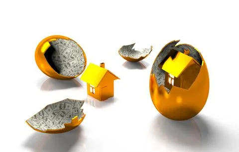 House in egg of the banknotes Stock Illustration