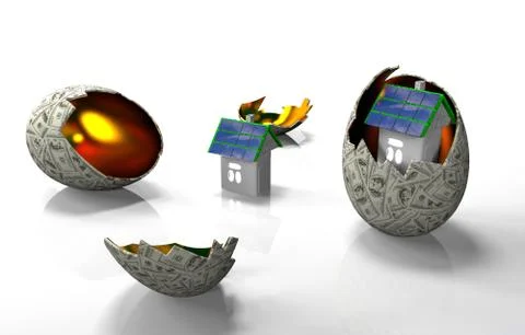House in egg of the banknotes Stock Illustration