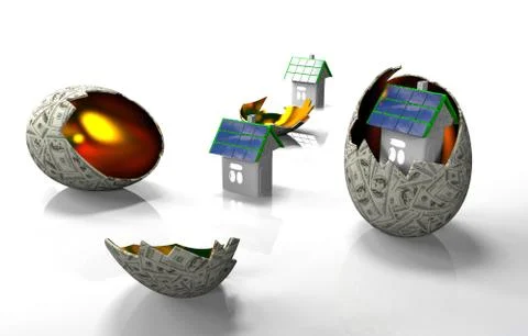 House in egg of the banknotes 스톡 일러스트