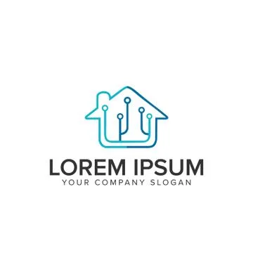 House electrical technology logo Illustrazione stock