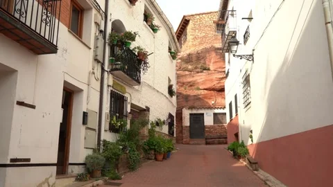 House Embedded in the Rock in the Background - 968 Stock Footage 308818278