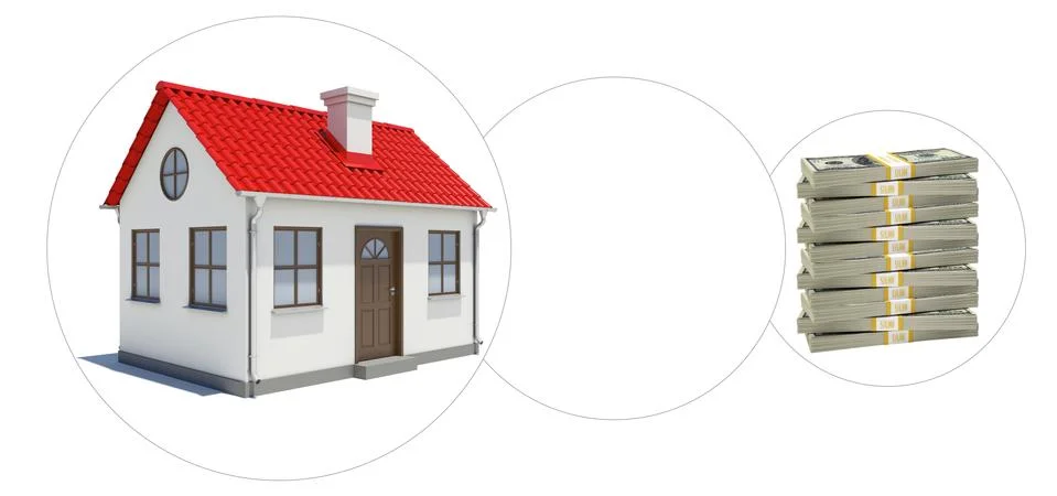 House with empty circle Illustration
