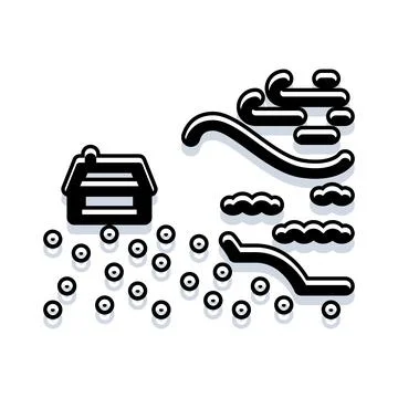 House enduring strong winter storm conditions Stock Illustration