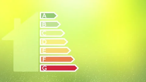 House energy efficiency icon on green nature bokeh loop animation Stock Footage 341900540