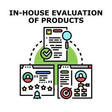 In house evaluation of products system testing concept 스톡 일러스트