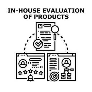 In house evaluation of products system testing concept Stock Illustration
