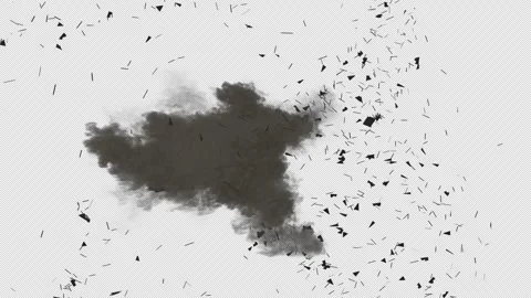House exploding with debris top down view on transparent background Stock Footage 295503269