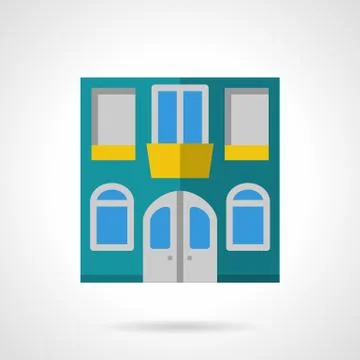 House facade flat color vector icon Stock Illustration