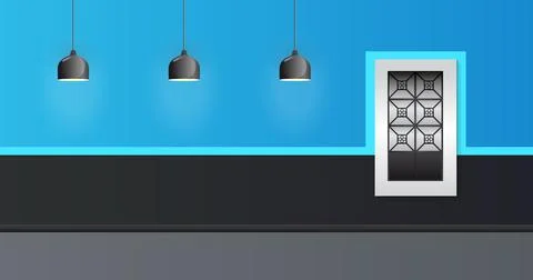 House Facade Vector Illustration Window and Lamp colonial style. Stock Illustration