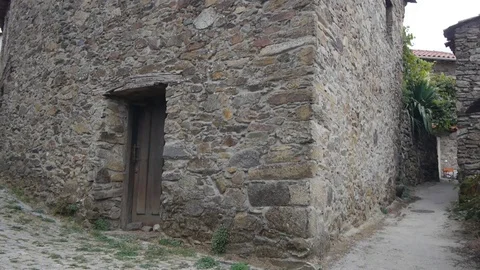 The house faced with a stone. Video stock 80248828