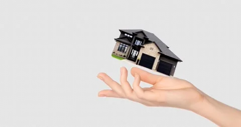 The house falls into the hand Stock Footage 217950953