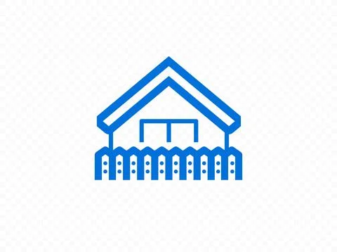 House with fence vector design Stock Illustration