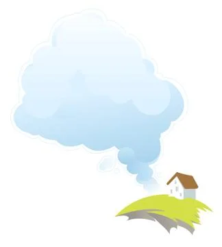 House on the field Stock Illustration