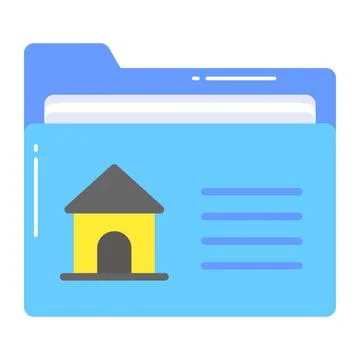 House with file folder vector design of property documents, premium icon Stock Illustration