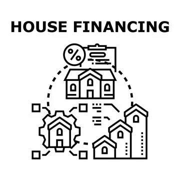 House financing loan process with mortgage payment plan Stock Illustration